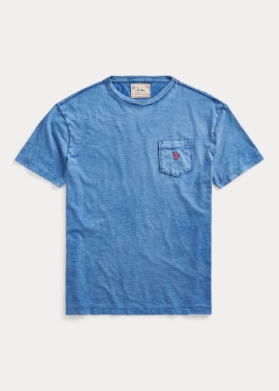 Playeras Polo Ralph Lauren Hombre Azul Rey Azules - Classic Slub Pocket - THJDU7452